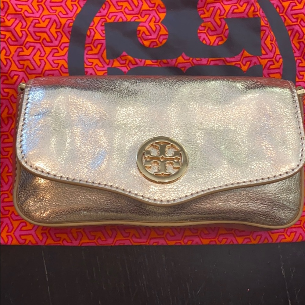 Tory Burch Gold Clutch w/ dust bag